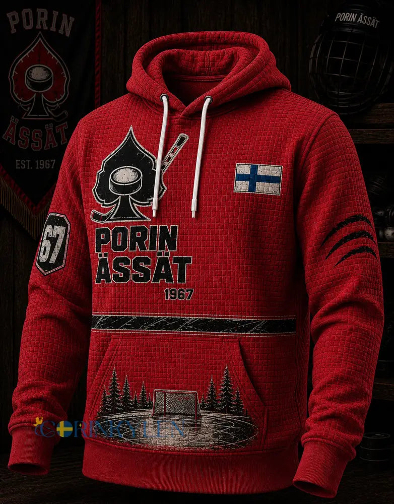 Herrarnas Finland Ishockey Porin Ässät Långärmad Hoodie - A / S