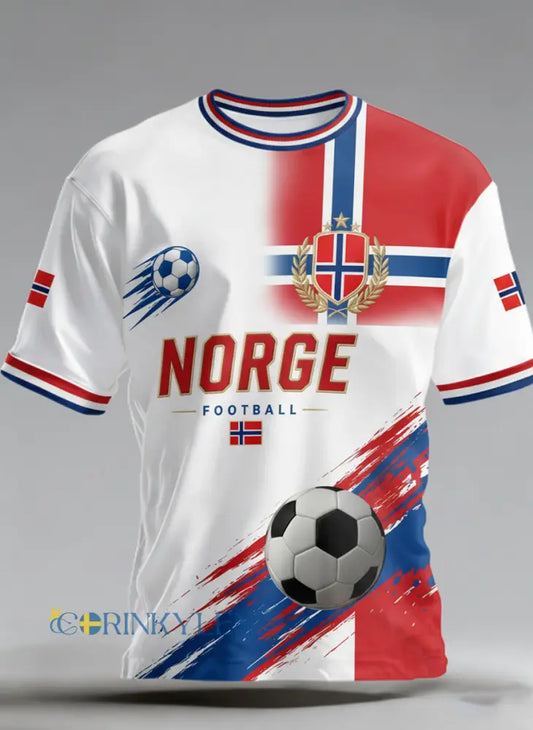 Herrarnas fotbollsmatch i Norge – konsttryck på t-shirt - A / S