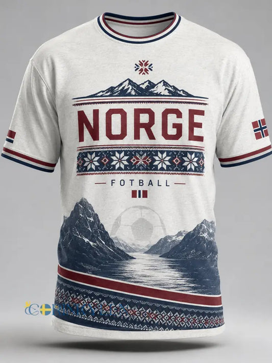 Herrarnas fotbollssjalvskapad konsttryckströja från Norge - A / S