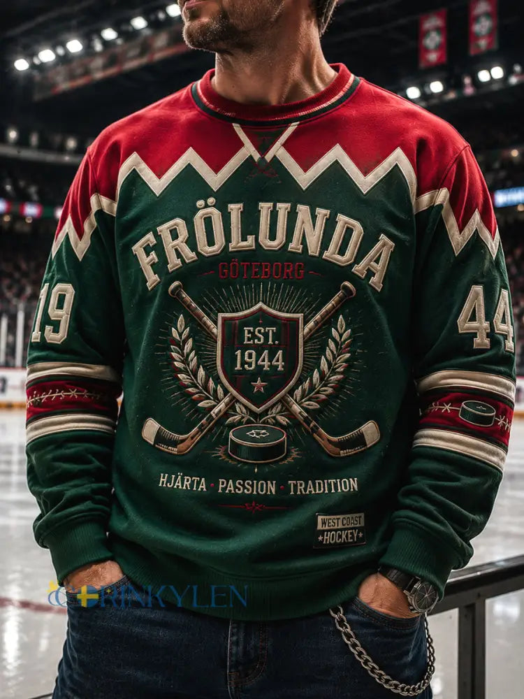 Herrarnas Frölunda HC klassiska rödgröna hockeytröja - som bild / S