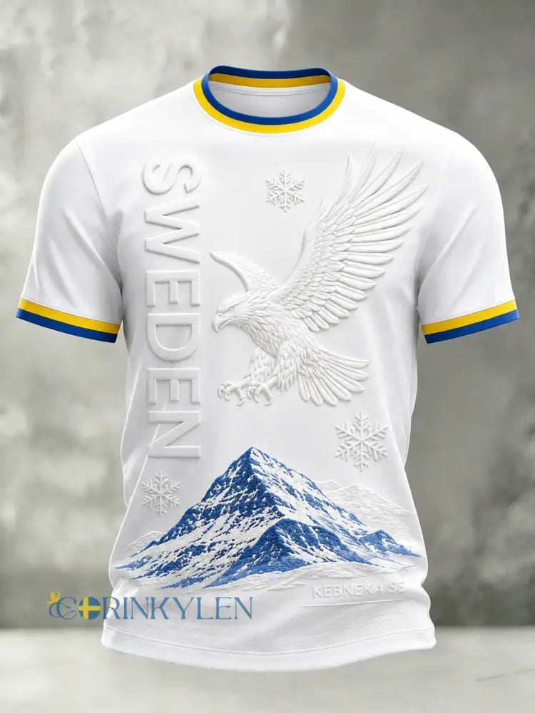 Herrarnas konsttryck T-shirt för Sveriges nationaldag - A / S