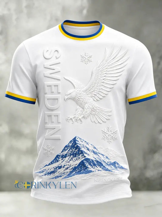 Herrarnas konsttryck T-shirt för Sveriges nationaldag - A / S