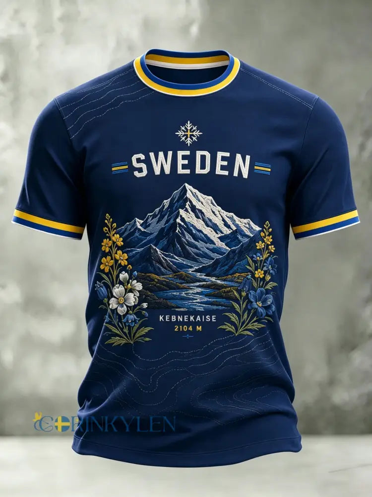 Herrarnas konsttryck T-shirt för Sveriges nationaldag - A / S