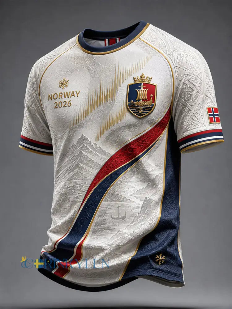 Herrarnas Norge-fans-tröja i casual stil för fotboll 2026 - som bild / S
