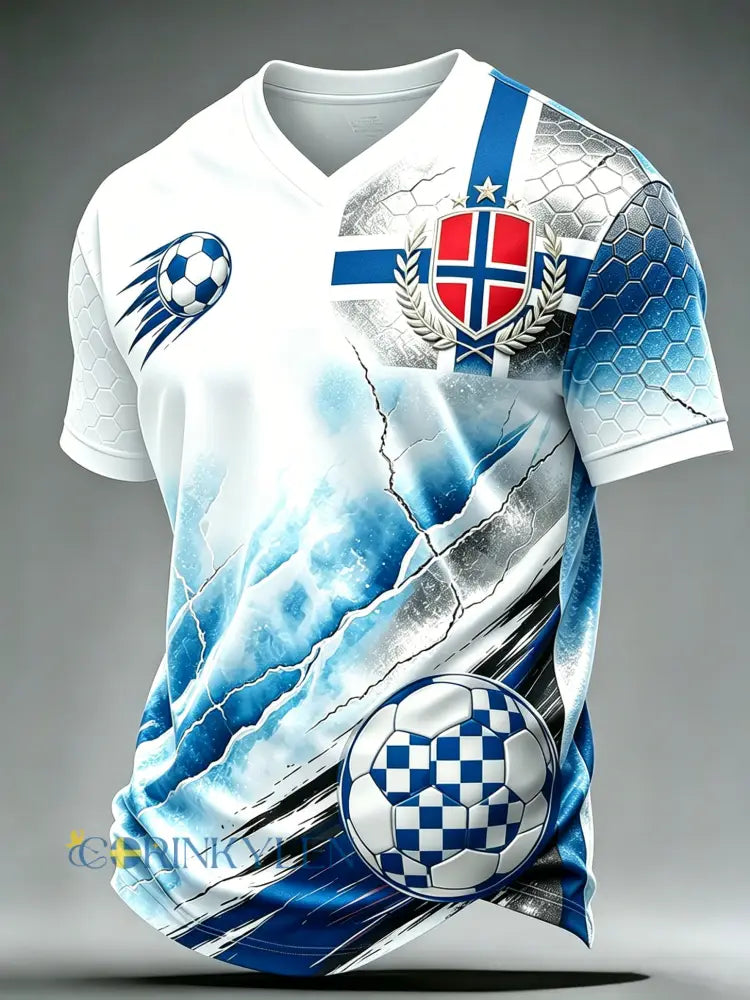Herrarnas Norge-fotbollsmatch hejarkonsttryck T-shirt - A / S