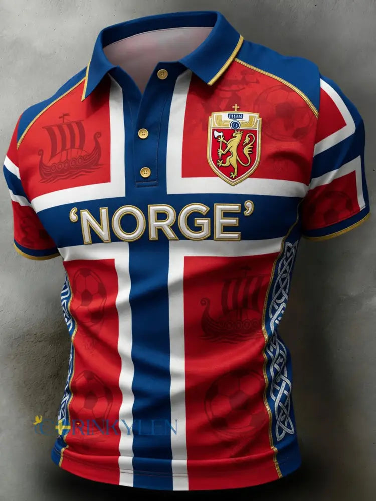Herrarnas Norge-fotbollsmatch hejarkonsttryck T-shirt - A / S