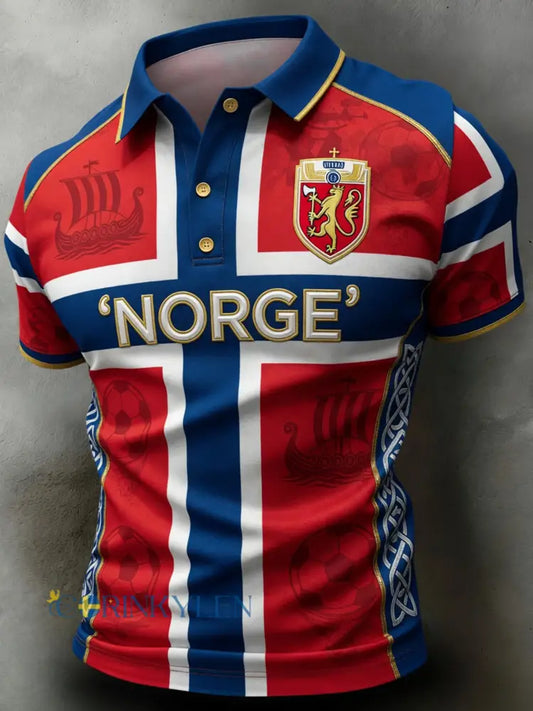 Herrarnas Norge-fotbollsmatch hejarkonsttryck T-shirt - A / S