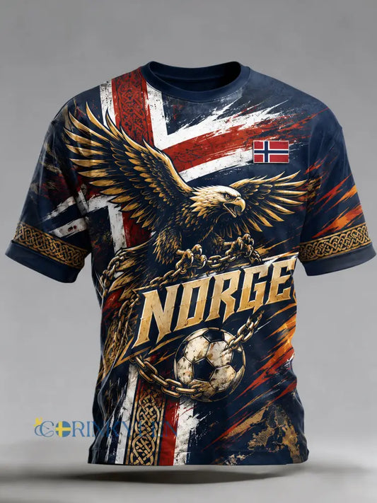 Herrarnas Norge fotbollssupporterkultur och hejarklackskonst – T-shirt med artprint - A / S