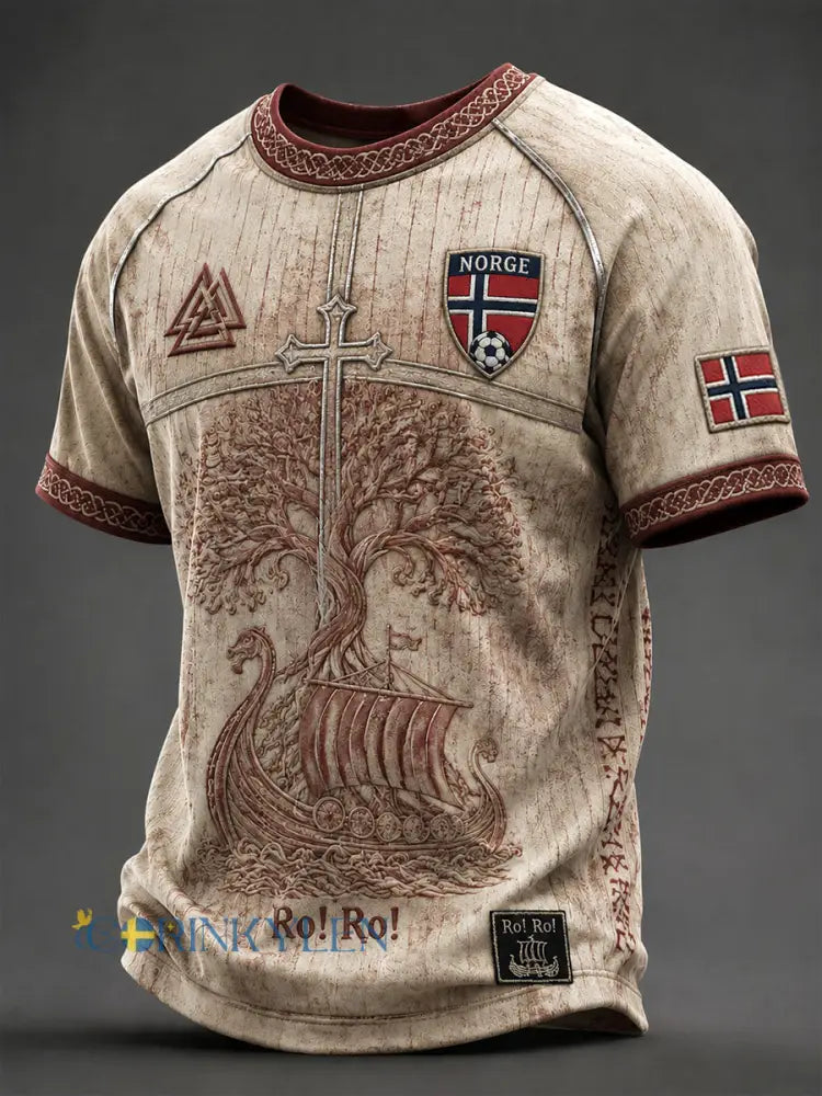 Herrarnas Norge-fotbollströjor - Aprikot / S