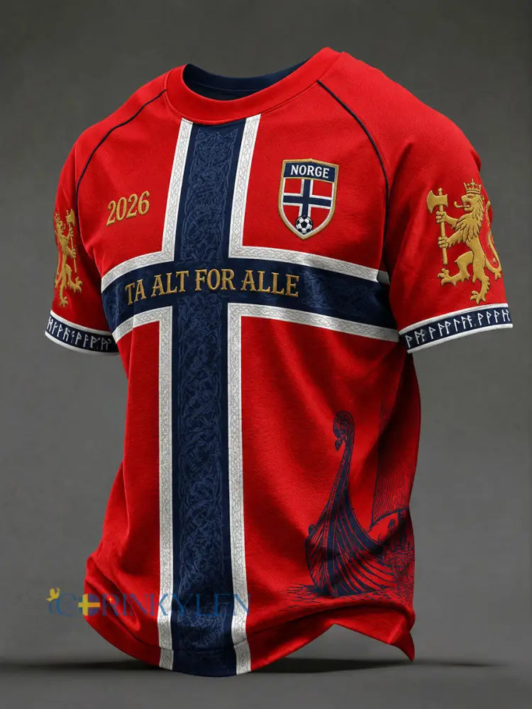 Herrarnas Norge-fotbollströjor - röd / S