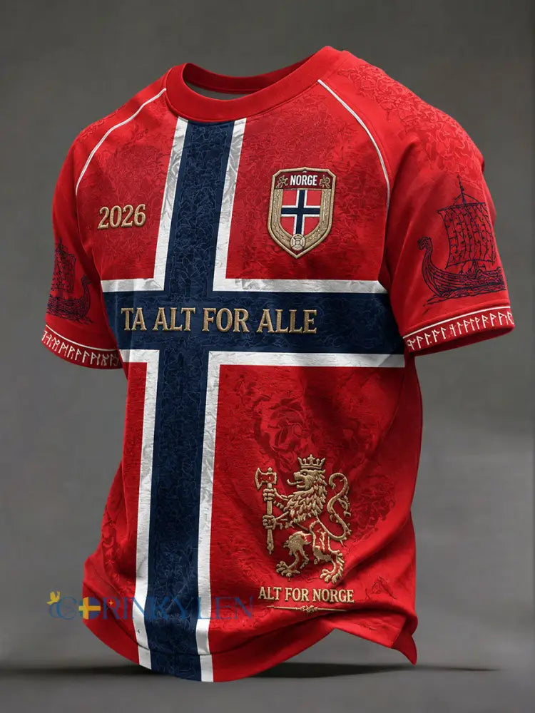 Herrarnas Norge-fotbollströjor - röd / S