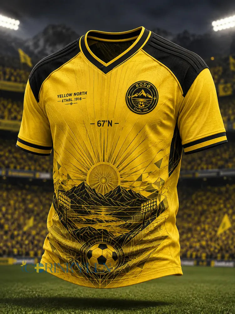 Herrarnas norska fotboll Bodø/Glimt Fans Älskare V-ringad T-shirt - A / S