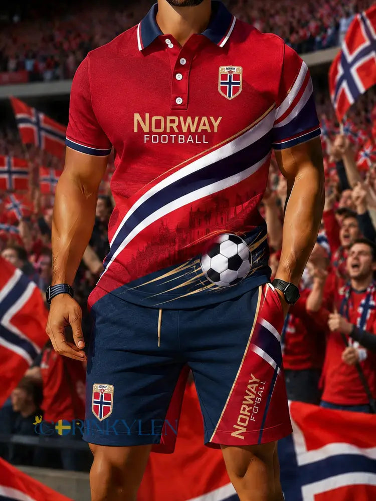 Herrarnas norska fotbollssupporterkultur och konsttryckt polosett - A / S