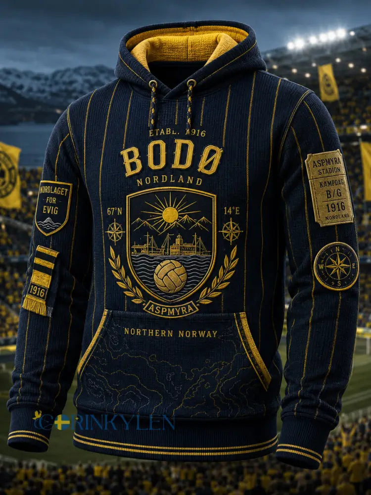 Herrarnas norska fotbollströja för Bodø/Glimt – favoritplagg med överdimensionerad fallande axel och fickor - A / S