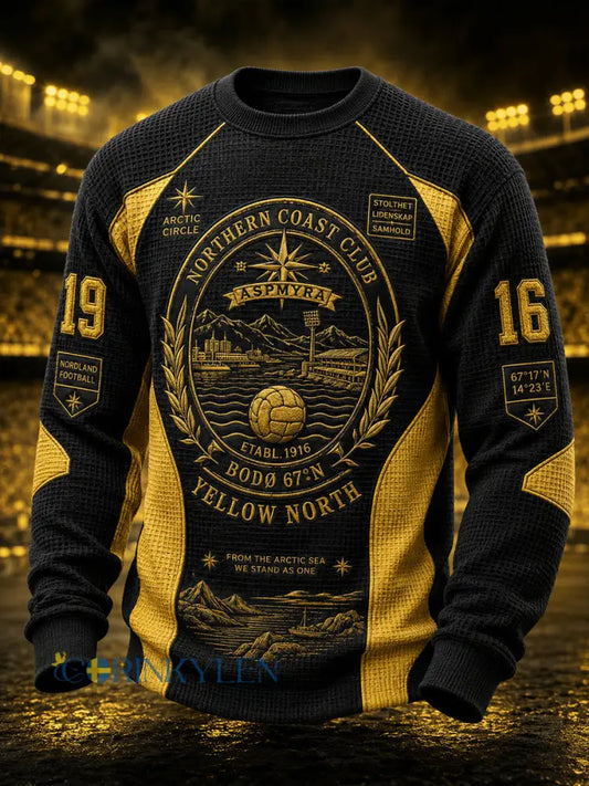 Herrarnas norska fotbollströja för fans av Bodø/Glimt – vafelvävd långärmad t-shirt - A / S