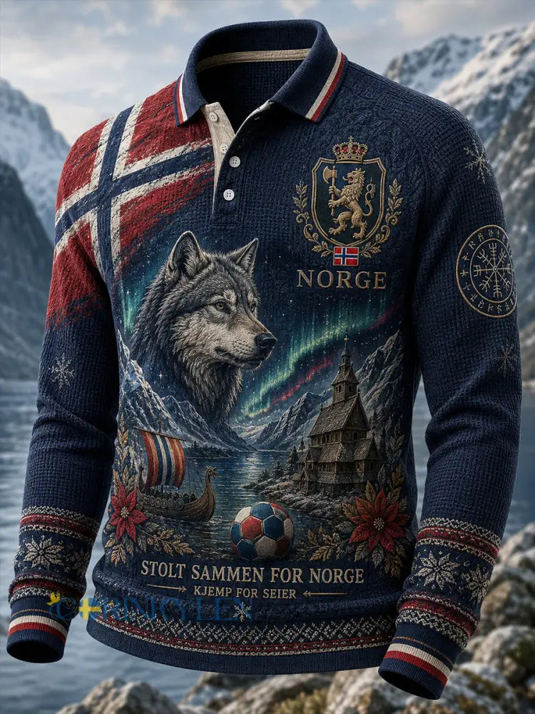 Herrarnas norska fotbollströja med lång ärm - A / S