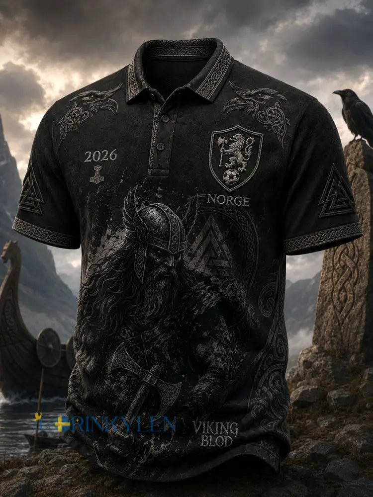Herrarnas norska fotbollströja med vikingmotiv - som bild / S