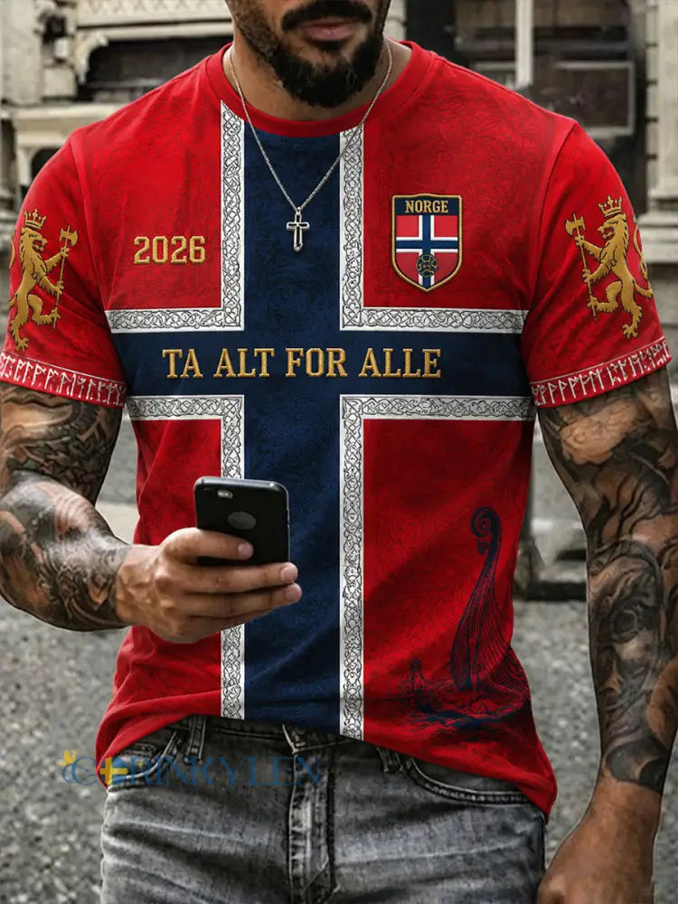 Herrarnas norska fotbollströjor - röd / S