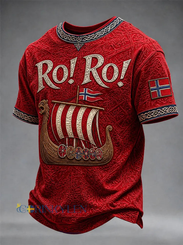 Herrarnas Ro! Ro! Norge kortärmad t-shirt - röd / S