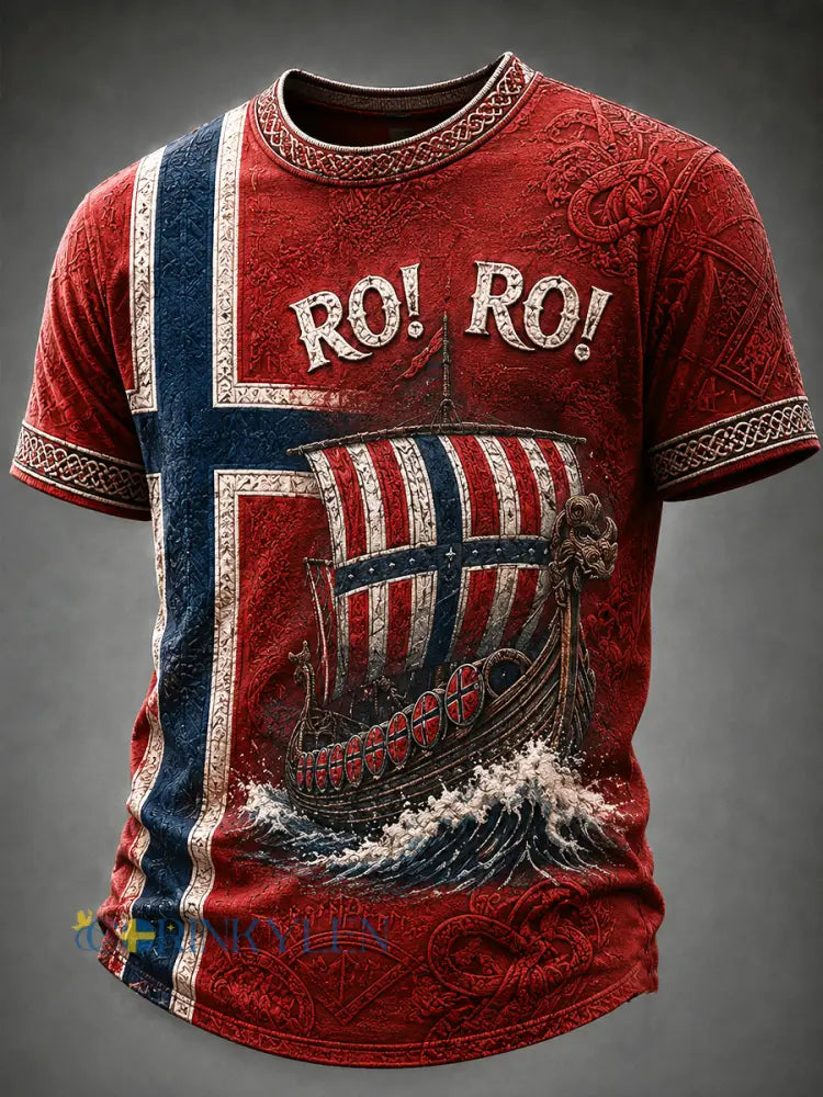 Herrarnas Ro! Ro! Norge kortärmad t-shirt - röd / S