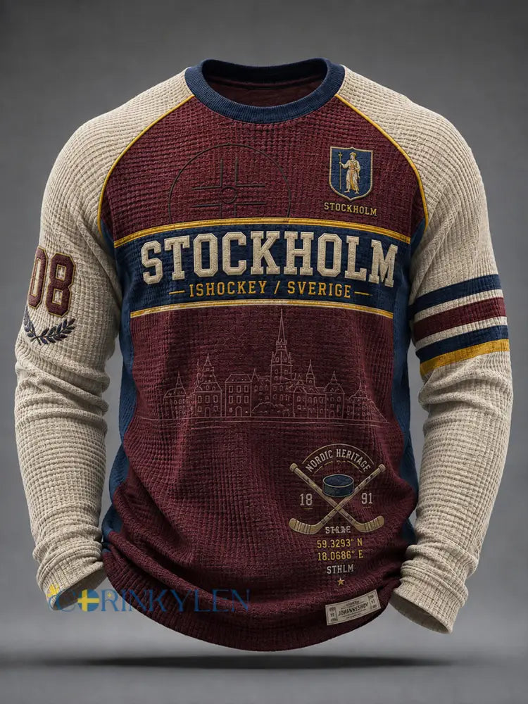 Herrarnas Stockholms Ishockey 1891 Våffeltröja med lång ärm - A / S