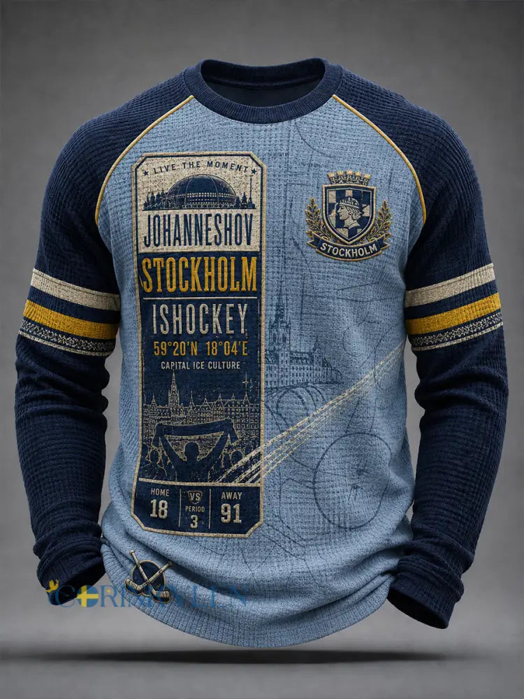 Herrarnas Stockholms Ishockey 1891 Våffeltröja med lång ärm - A / S