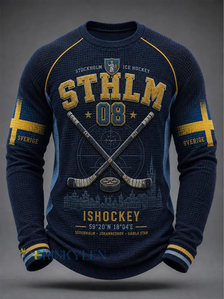 Herrarnas Stockholms Ishockey 1891 Våffeltröja med lång ärm - A / S