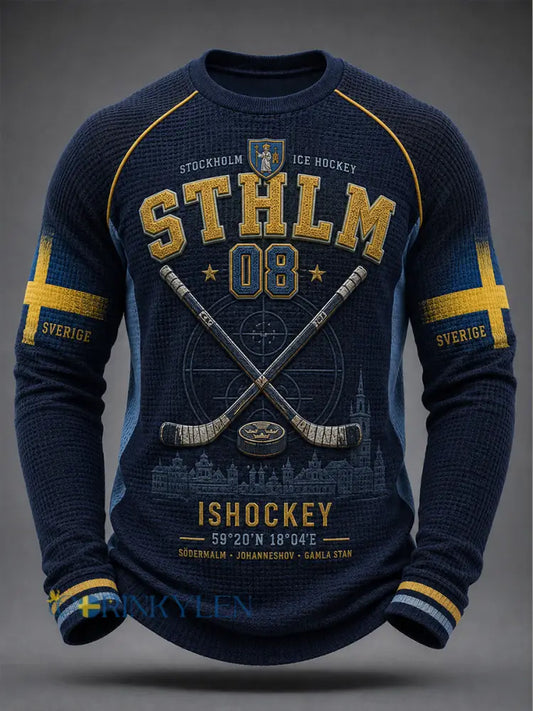 Herrarnas Stockholms Ishockey 1891 Våffeltröja med lång ärm - A / S