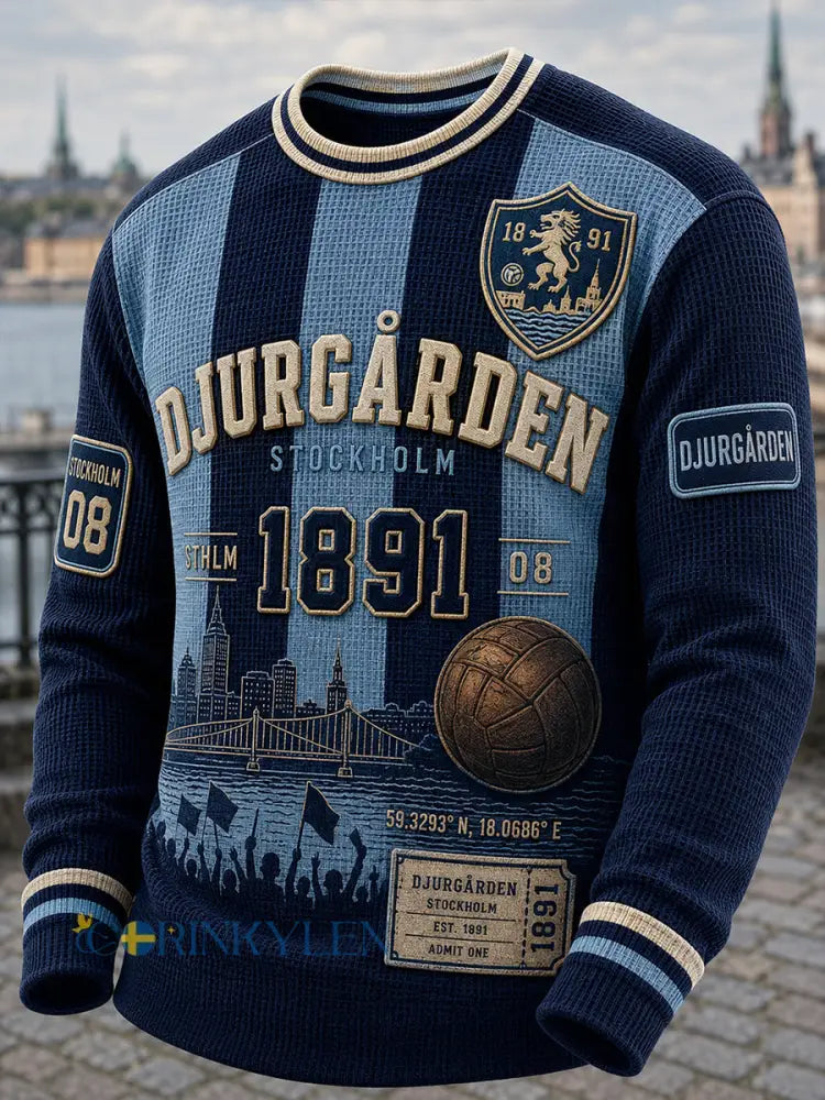 Herrarnas svenska fotboll Djurgården-supportrar kärlek vafel långärmad t-shirt - A / S