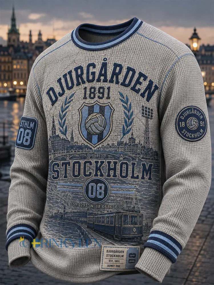 Herrarnas svenska fotboll Djurgården-supportrar kärlek vafel långärmad t-shirt - A / S