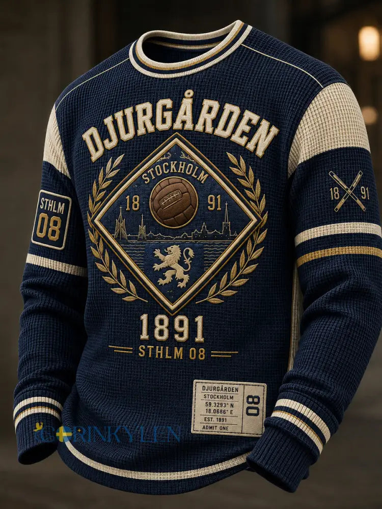 Herrarnas svenska fotboll Djurgården-supportrar kärlek vafel långärmad t-shirt - A / S