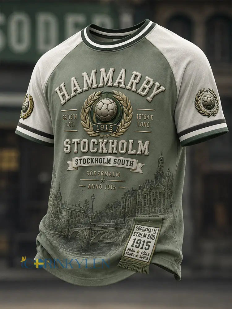 Herrarnas svenska fotboll Hammarby fans älskare kortärmad t-shirt - A / S