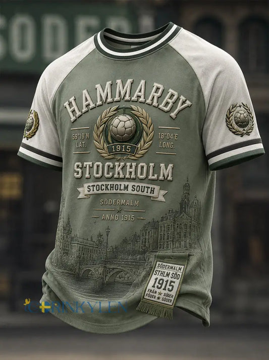Herrarnas svenska fotboll Hammarby fans älskare kortärmad t-shirt - A / S