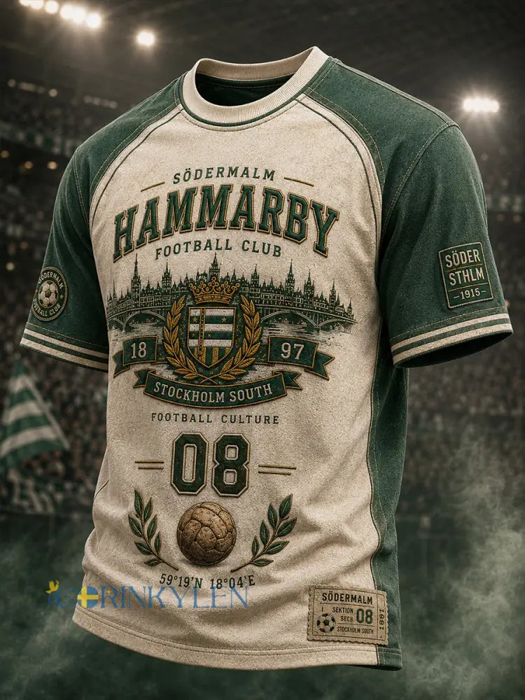 Herrarnas svenska fotboll Hammarby fans älskare kortärmad t-shirt - A / S