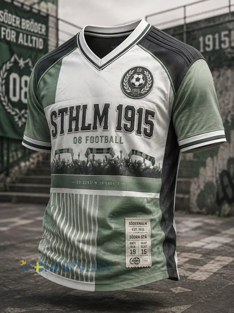 Herrarnas svenska fotboll Hammarby fans älskare V-ringad t-shirt - A / S