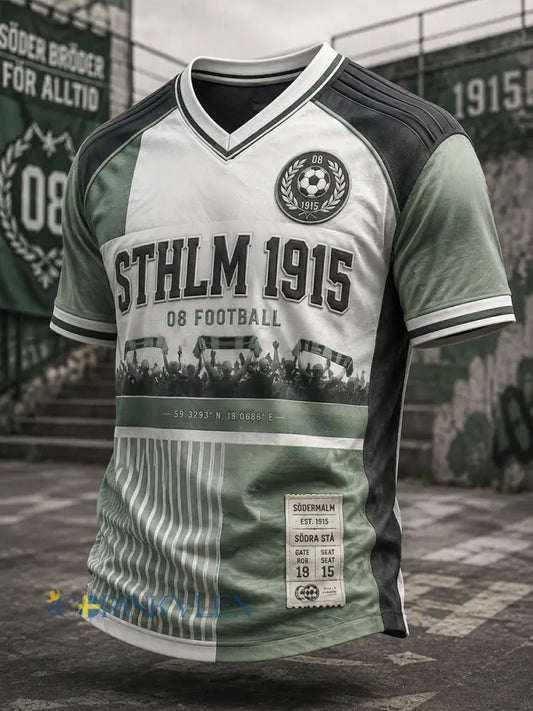 Herrarnas svenska fotboll Hammarby fans älskare V-ringad t-shirt - A / S