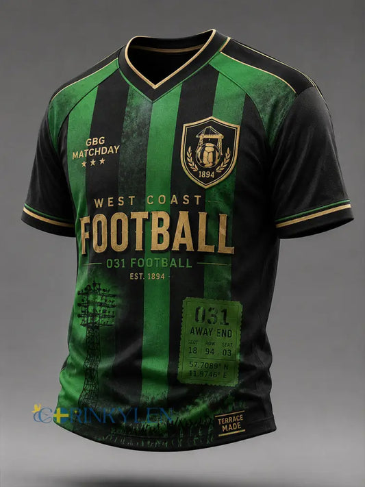 Herrarnas svenska fotboll T-shirt med V-ringning för GAIS-supportrar och fotbollsälskare - A / S