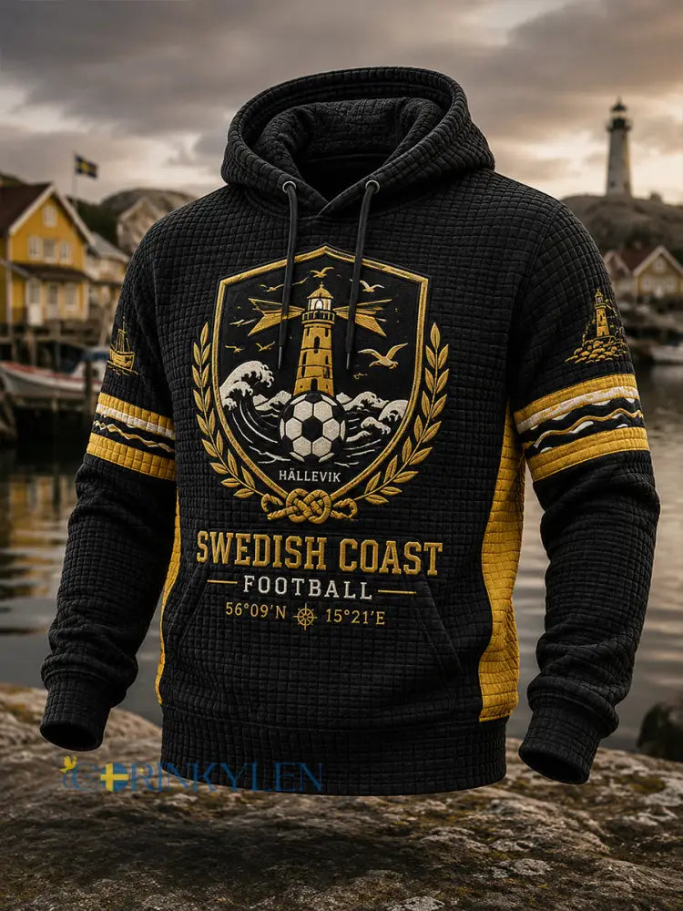 Herrarnas svenska fotbollsklubb Mjällby AIF Lovers överdimensionerad huvtröja med fallande axlar och fickor - A / S