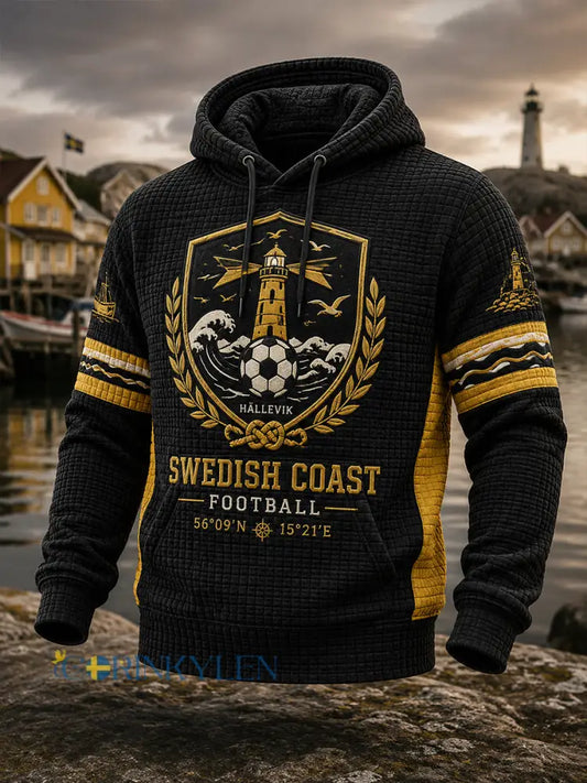 Herrarnas svenska fotbollsklubb Mjällby AIF Lovers överdimensionerad huvtröja med fallande axlar och fickor - A / S