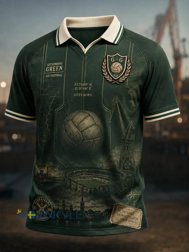 Herrarnas svenska fotbollströja för GAIS-supportrar och fotbollsälskare med korta ärmarna - A / S