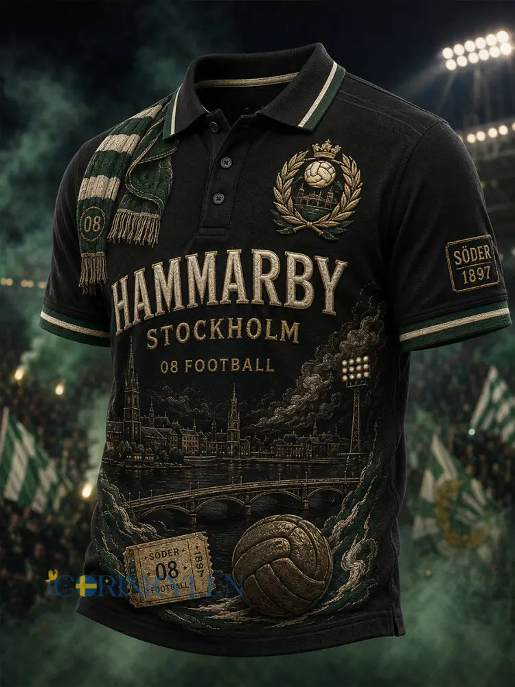 Herrarnas svenska fotbollströja för Hammarby-supportrar med korta ärmarna - A / S