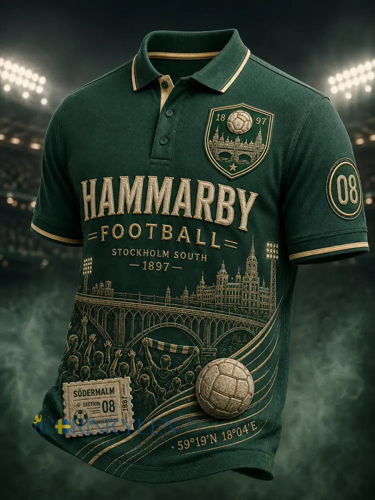 Herrarnas svenska fotbollströja för Hammarby-supportrar med korta ärmarna - A / S