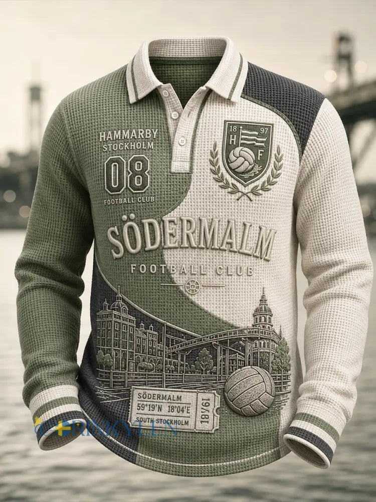 Herrarnas svenska fotbollströja för Hammarby-supportrar med lång ärm - A / S