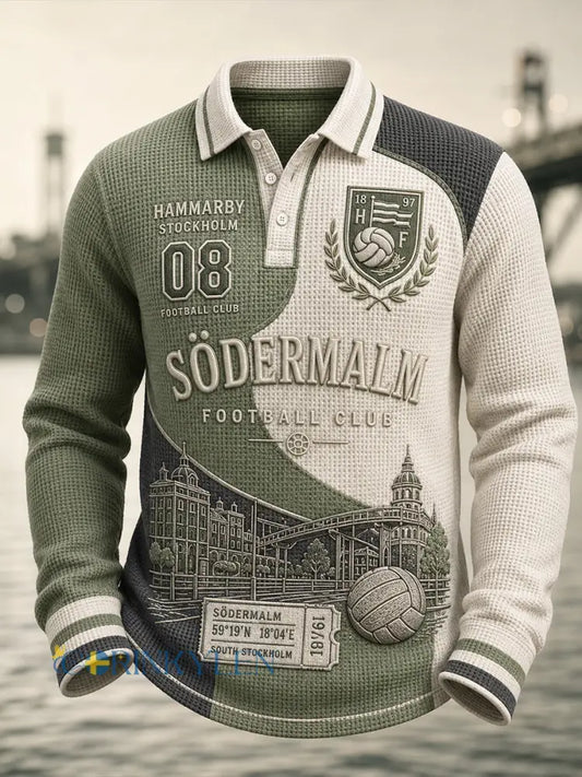 Herrarnas svenska fotbollströja för Hammarby-supportrar med lång ärm - A / S