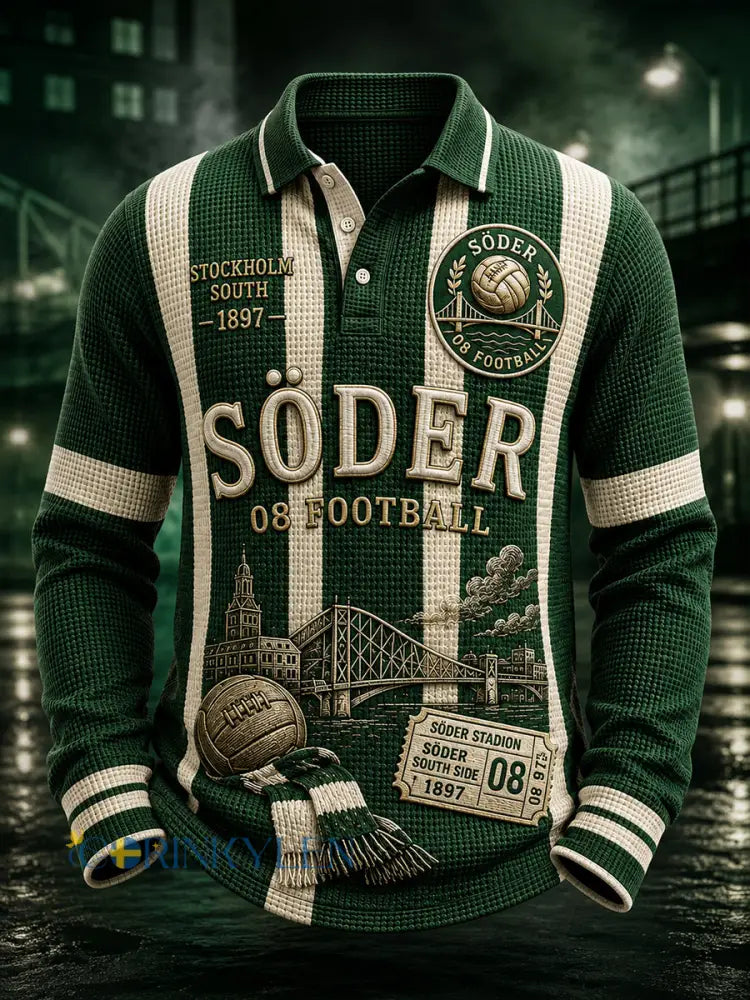 Herrarnas svenska fotbollströja för Hammarby-supportrar med lång ärm - A / S