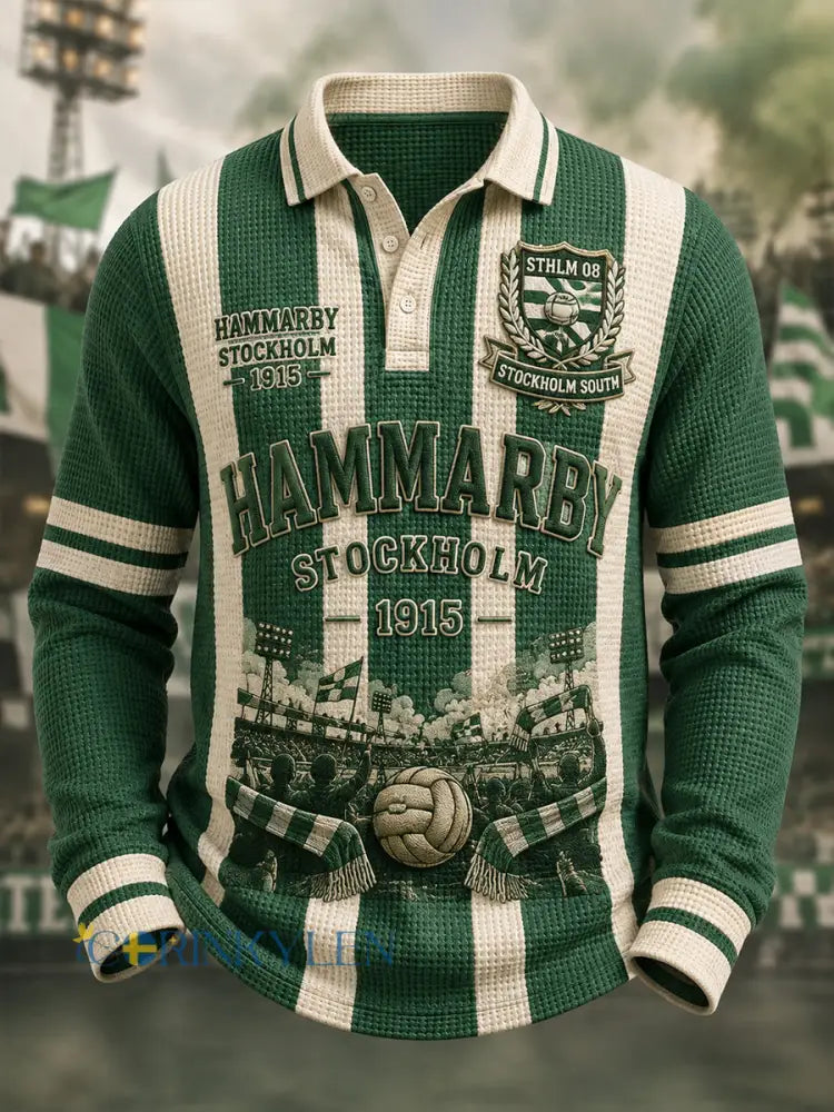 Herrarnas svenska fotbollströja för Hammarby-supportrar med lång ärm - A / S