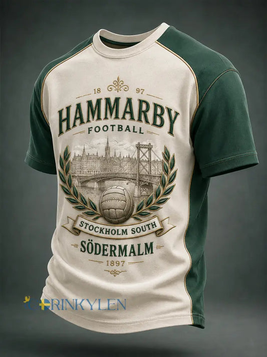 Herrarnas svenska fotbollströja med Hammarby-tema för fans och älskare kortärmad tröja - A / S