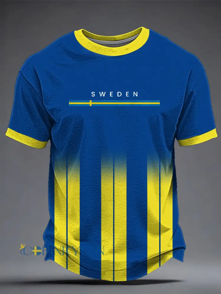 Herrarnas svenska fotbollstryggt t-shirt - som bild / S