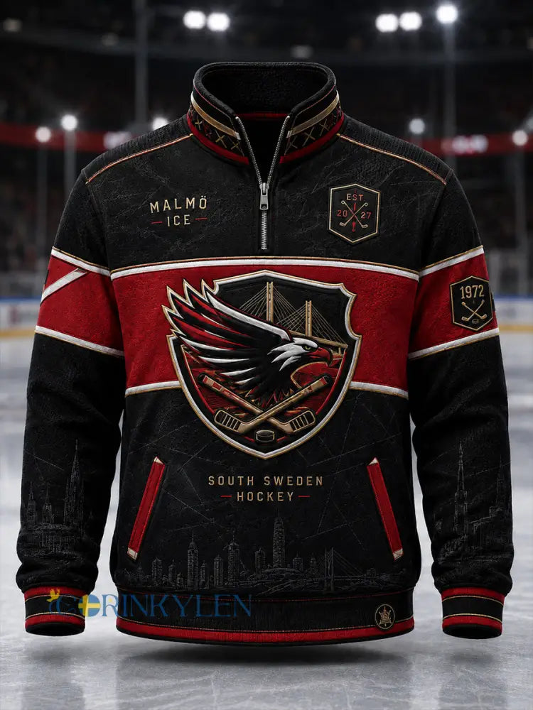 Herrarnas svenska ishockeytröja Malmö Redhawks Fans Lover Våffeltröja med lång ärm - A / S