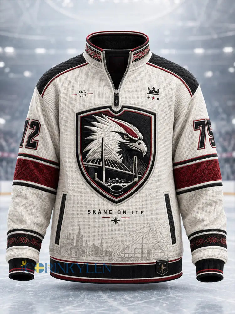 Herrarnas svenska ishockeytröja Malmö Redhawks Fans Lover Våffeltröja med lång ärm - A / S